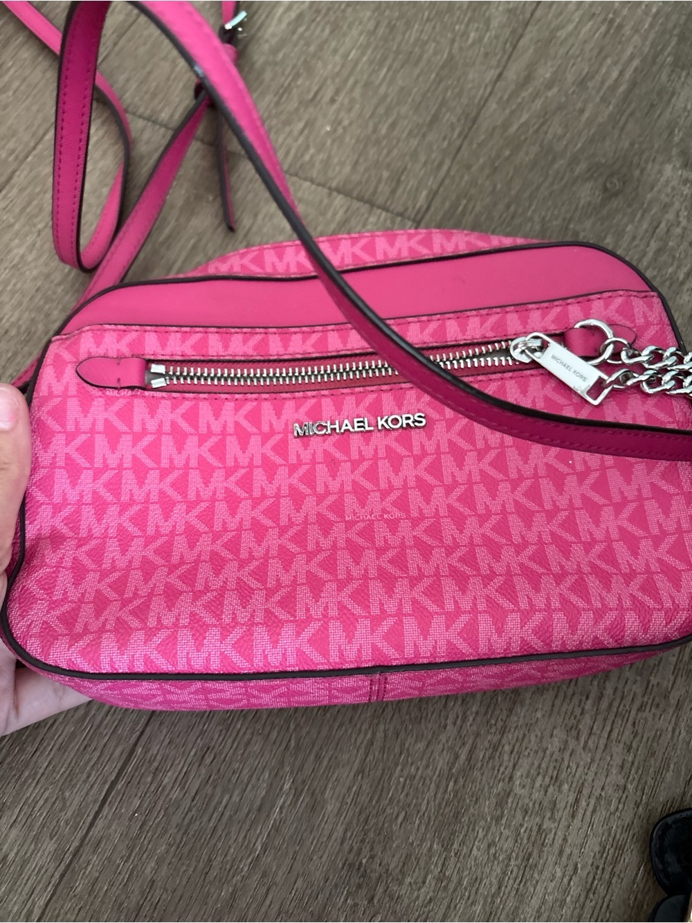 Michael Kors Pink MK Logo Crossbody Bag